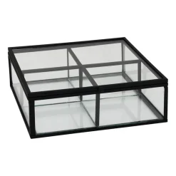 Xenos Sieraden Opbergen|Theedozen-Theedoos - 15x15x5.5 - zwart
