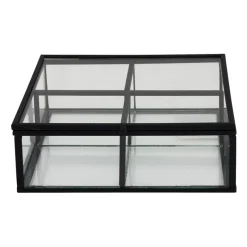 Xenos Sieraden Opbergen|Theedozen-Theedoos - 15x15x5.5 - zwart