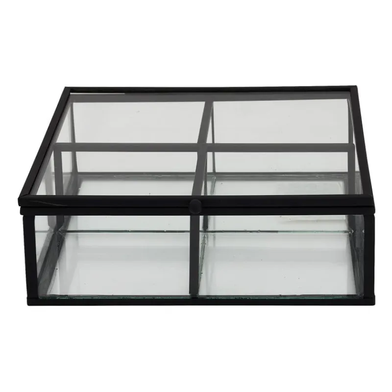 Xenos Sieraden Opbergen|Theedozen-Theedoos - 15x15x5.5 - zwart