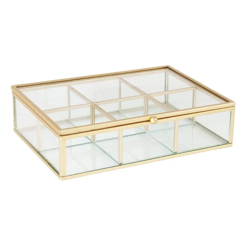 Xenos Sieraden Opbergen|Theedozen-Theedoos - 20x15x5 cm - goud