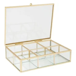 Xenos Sieraden Opbergen|Theedozen-Theedoos - 20x15x5 cm - goud