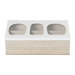 Xenos Theedozen-Theedoos organisch - 6 vakken - 26x16x7 cm