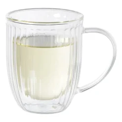 Xenos Theeglazen|Theeglazen-Theeglas dubbelwandig ribbel - 250 ml - glas