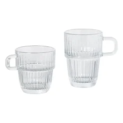 Xenos Theeglazen|Theeglazen-Theeglas ribbel met oor hoog - 315 ml