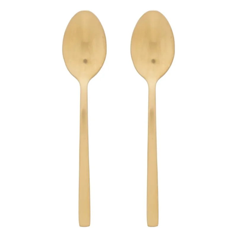 Xenos Lepels-Theelepels - goudkleurig - set van 2