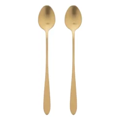 Xenos Lepels-Theelepels lang - goudkleurig - set van 2