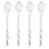 Xenos Thee Accessoires|Lepels-Theelepels roze - glas - set van 4