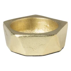 Xenos Waxinelichthouders-Theelichthouder achthoek - goud - ø5.5x2 cm