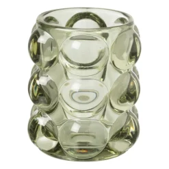 Xenos Waxinelichthouders-Theelichthouder bubbels - groen - ø8.5x9 cm