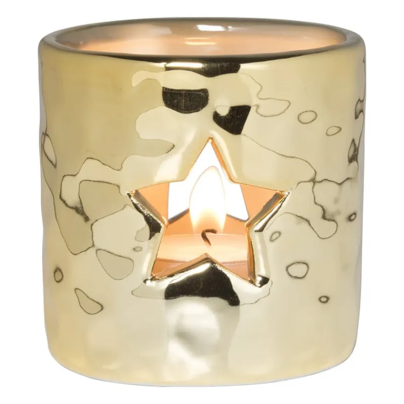 Xenos Spellen|Kerstcadeaus-Theelichthouder goud - diverse varianten - ø7.8x7.6 cm