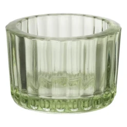 Xenos Waxinelichthouders-Theelichthouder ribbel - groen - ø5x3.7 cm