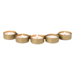 Xenos Waxinelichthouders-Theelichthouder slang - goudkleurig - 4x31x4.5 cm