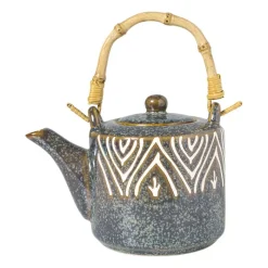 Xenos Theepotten-Theepot Nori - blauw/bruin - 600 ml