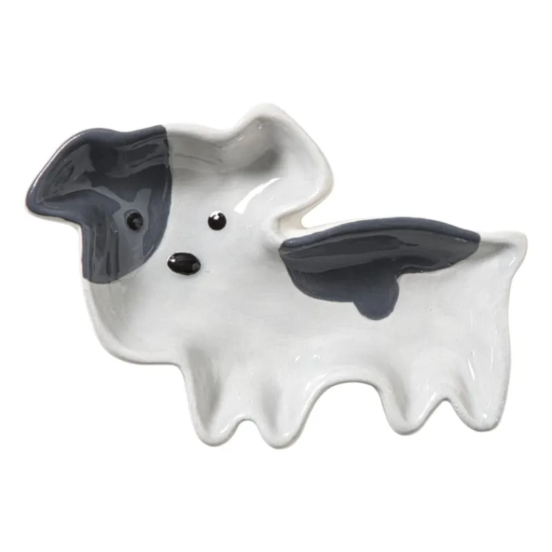 Xenos Thee Accessoires-Theezakjeshouder hond frenchie - wit/grijs - 2.3x8 cm