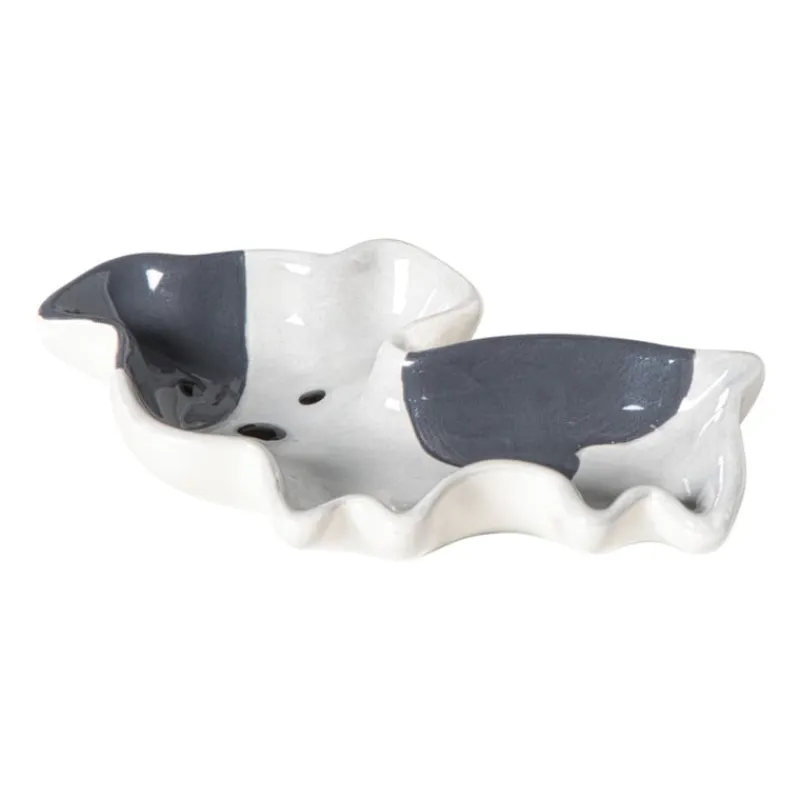 Xenos Thee Accessoires-Theezakjeshouder hond frenchie - wit/grijs - 2.3x8 cm