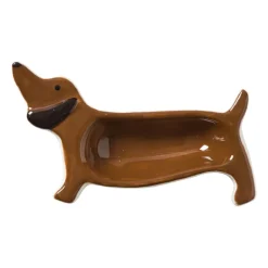 Xenos Thee Accessoires-Theezakjeshouder hond teckel - bruin - 2.3x8 cm