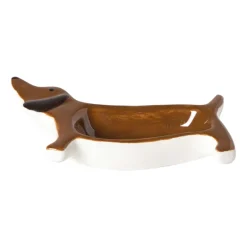 Xenos Thee Accessoires-Theezakjeshouder hond teckel - bruin - 2.3x8 cm