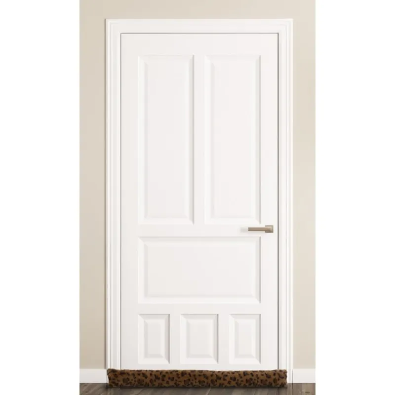 Xenos Winterartikelen-Tochtstopper panter - bruin - 90x9 cm