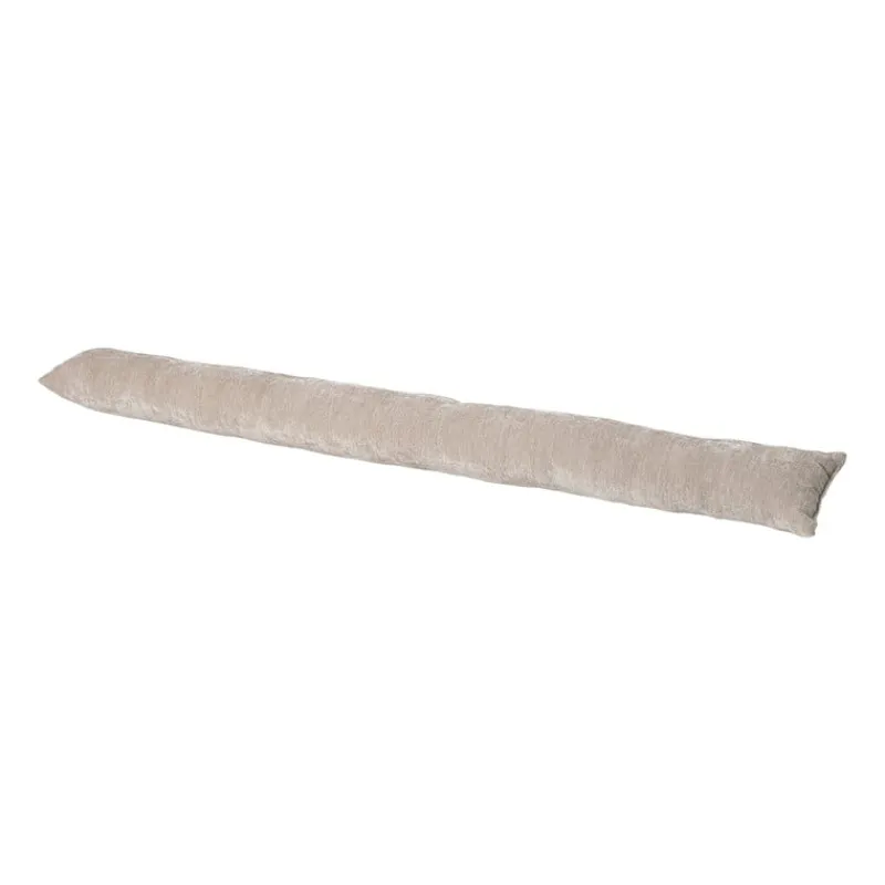 Xenos Winterartikelen-Tochtstopper velours - beige - 90x9 cm
