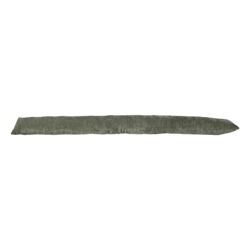 Xenos Winterartikelen-Tochtstopper velours - groen - 90x9 cm