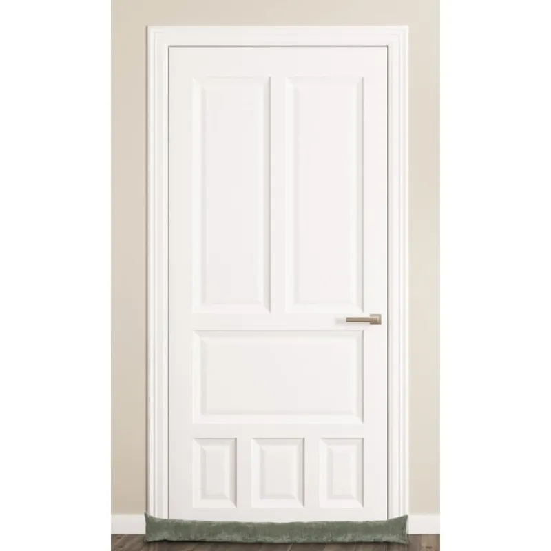 Xenos Winterartikelen-Tochtstopper velours - groen - 90x9 cm