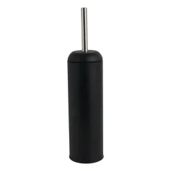 Xenos Toiletborstels-Toiletborstel en houder metaal - zwart - 41 cm