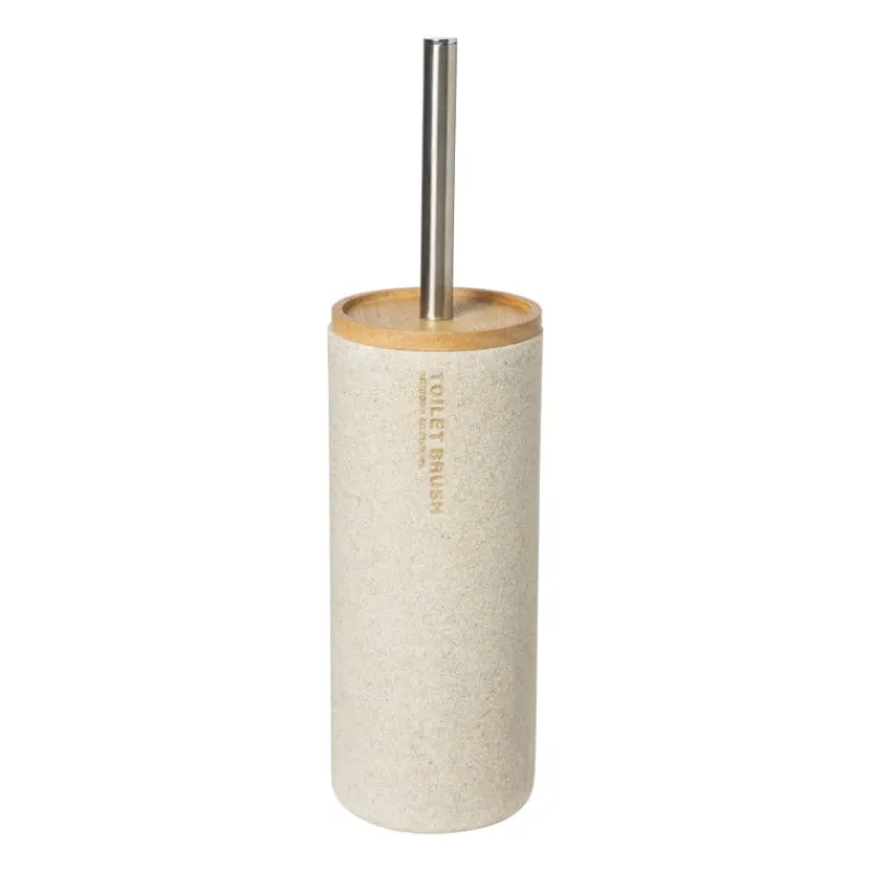Xenos Toiletborstels-Toiletborstel sand - beige - ø10.3x38.5 cm