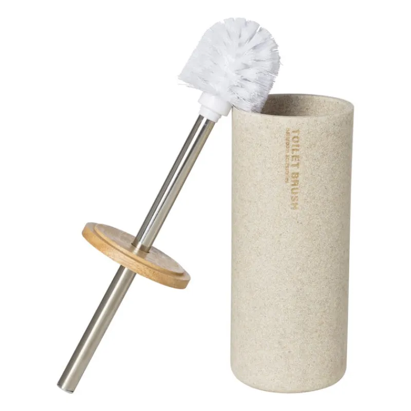 Xenos Toiletborstels-Toiletborstel sand - beige - ø10.3x38.5 cm