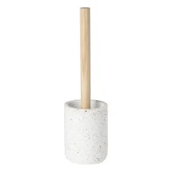 Xenos Toiletborstels-Toiletborstel Terrazzo - wit - ø10x37.5 cm
