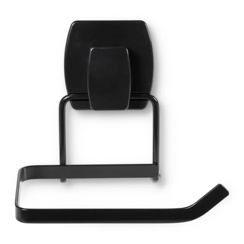 Xenos Toiletrolhouders-Toiletpapier houder easy lock - zwart - 12x9x10 cm