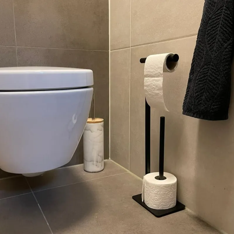 Xenos Toiletrolhouders-Toiletpapierhouder - metaal - 16,5x13x53,5 cm