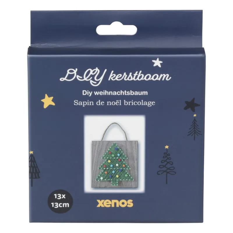 Xenos Knutselpakketten|Kerst Knutselen-Touwfiguren kerstboom - hout/touw - 12x12 cm