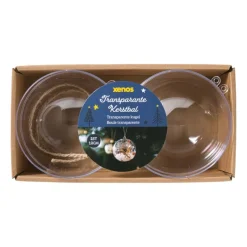 Xenos Kerstballen-Transparante kerstbal - ø12 cm - set van 2