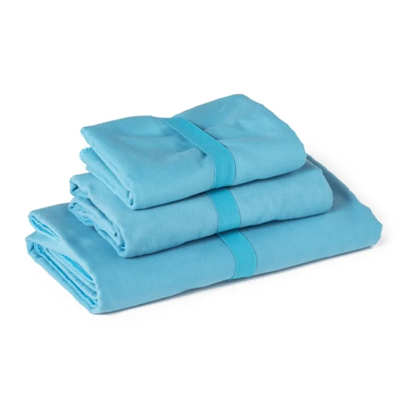 Xenos Reishanddoeken-Travel-/sporthanddoek - blauw - 130x80 cm