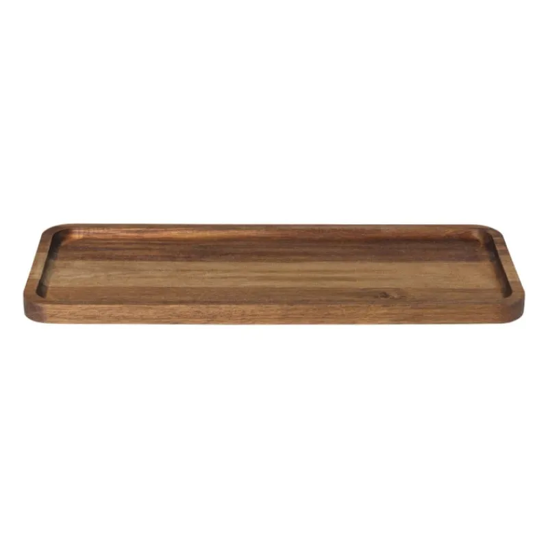 Xenos Borrelplanken|Kaarsenplateaus-tray acacia groot - bruin - 14x36x1.5 cm