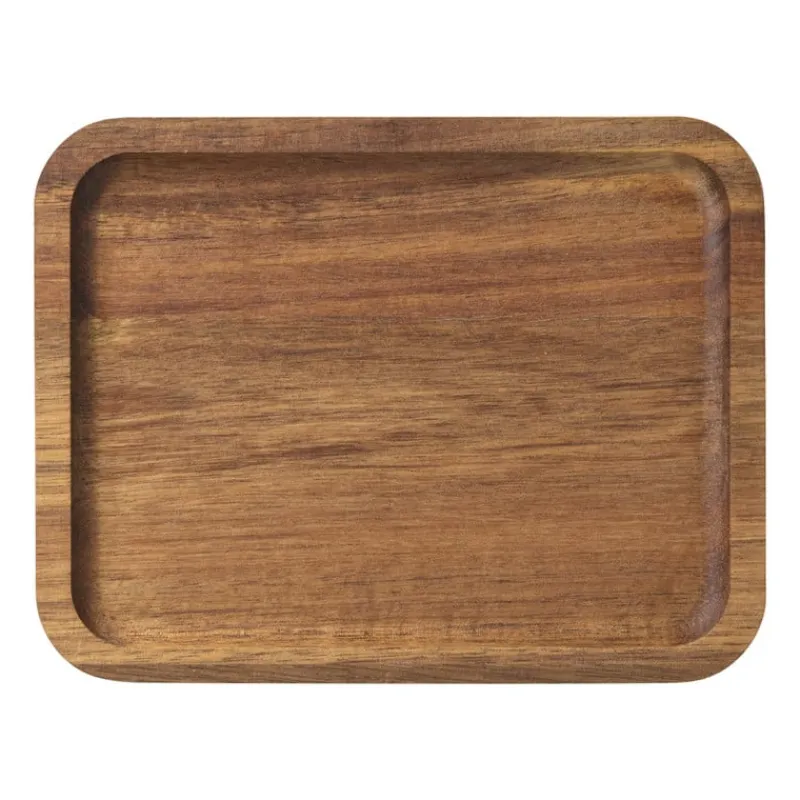 Xenos Borrelplanken|Kaarsenplateaus-tray acacia klein - bruin - 14x18x1.5 cm