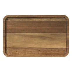 Xenos Borrelplanken|Kaarsenplateaus-tray acacia middel - bruin - 18x28x1.5 cm