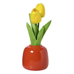 Xenos Kunstbloemen-Tulpen in vaasje - diverse varianten - ø7x18 cm