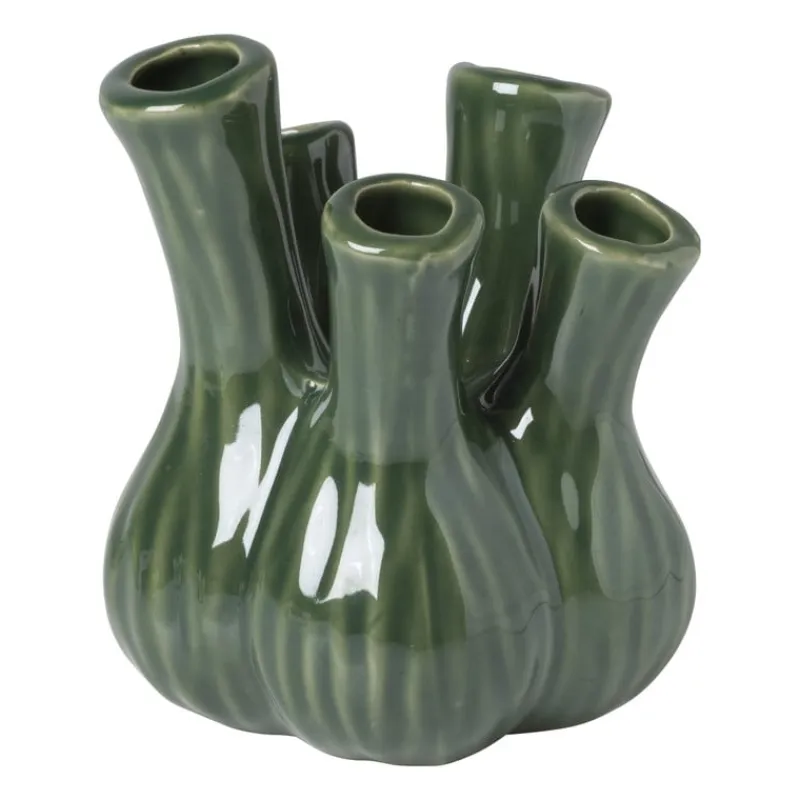 Xenos Vazen|Vazen-Tulpenvaas klein - groen - ø13.5x16 cm