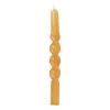 Xenos Kerstcadeaus|Dinerkaarsen-Twisted dinerkaars - okergeel - ⌀3x25 cm