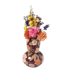 Xenos Vazen|Vazen-Vaas bloemen - rood - ø20x28 cm