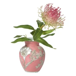 Xenos Vazen|Vazen-Vaas bloemenprint klein - roze - ø9x11.5 cm