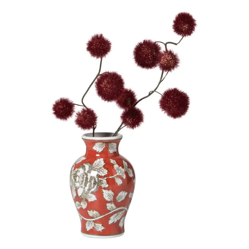 Xenos Vazen|Vazen-Vaas bloemenprint middel - rood - ø9.5x15 cm