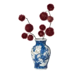 Xenos Vazen|Vazen-Vaas bloemenprint middel - blauw - ø9.5x15 cm