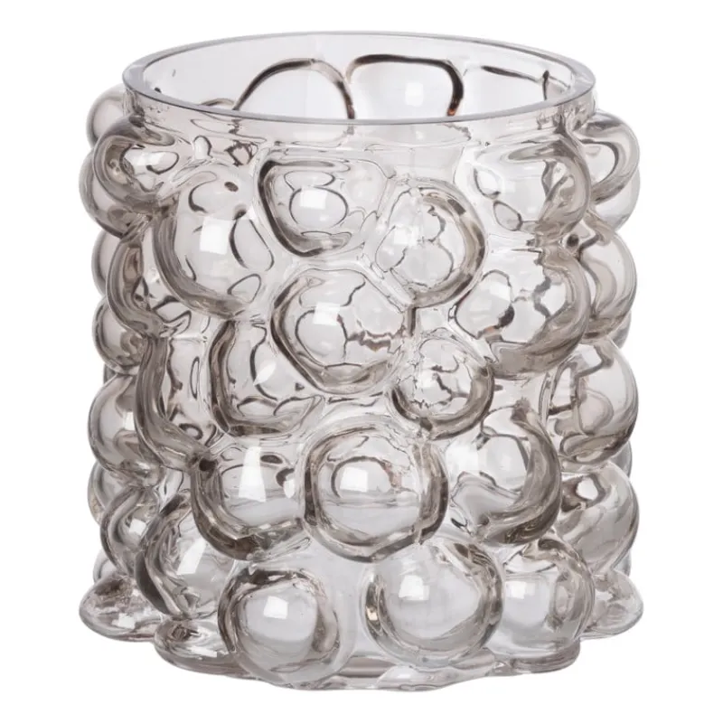 Xenos Kerstcadeaus|Vazen-Vaas bubbels - grijs - ø17x15 cm