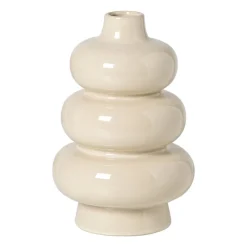 Xenos Vazen|Vazen-Vaas drielaags - beige - ø15.5x25.5 cm
