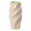 Xenos Vazen|Vazen-Vaas gedraaid - beige - ø8.4x17.5 cm