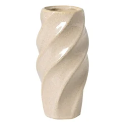 Xenos Vazen|Vazen-Vaas gedraaid - beige - ø8.4x17.5 cm