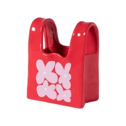 Xenos Vazen|Vazen-Vaas handtas Bianca - rood/roze - 17.5x14x8.5 cm
