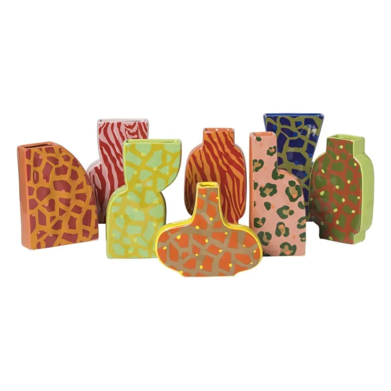 Xenos Vazen|Vazen-Vaas panter - roze - 23x10.5x5 cm